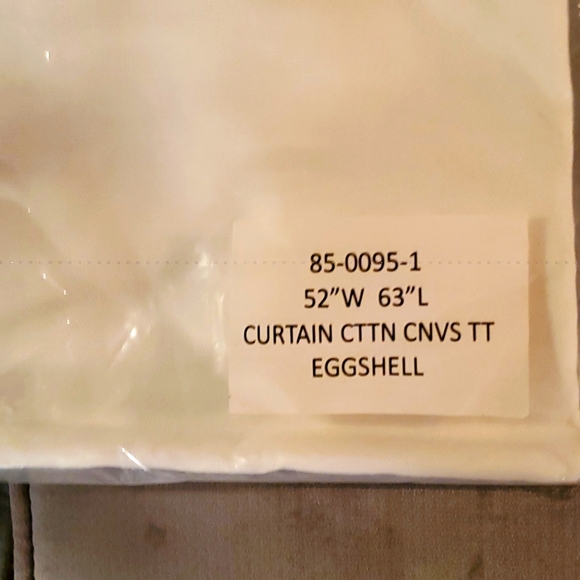 Eggshell Colored Cotton Tab Top Drapes - Picture 3 of 4